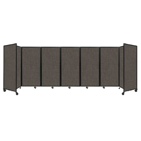 Versare Room Divider 360 Folding Portable Partition 19'6" x 6' Mocha Fabric 1173519